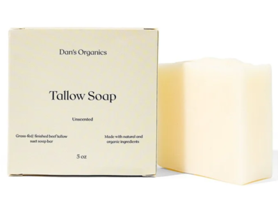 Dan's Organic Tallow Soap Bar, Unscented, 5 fl oz