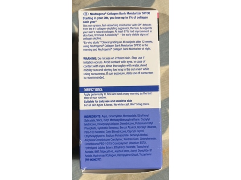 Neutrogena Collagen Bank Moisturiser Sunscreen, SPF 30, 2 fl oz/59 mL