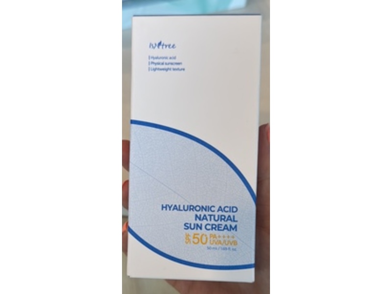Isntree Hyaluronic Acid Natural Sun Cream, SPF 50+ PA++++, 1.69 fl oz/50 mL