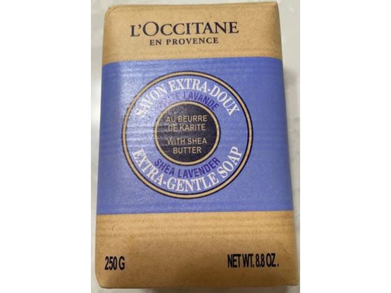 L'Occitane Extra-Gentle Soap, Shea Butter, Lavender, 8.8 oz/250 g