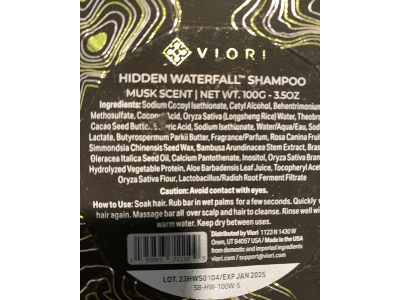 Viori Shampoo Bar, Hidden Waterfall