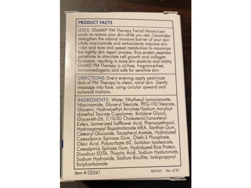 EltaMD PM Therapy Facial Moisturizer, 0.5 fl oz/14 g