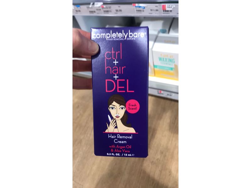 Completely Bare Facial Hair Removal Cream Control + Hair + Delete, 0.5 oz