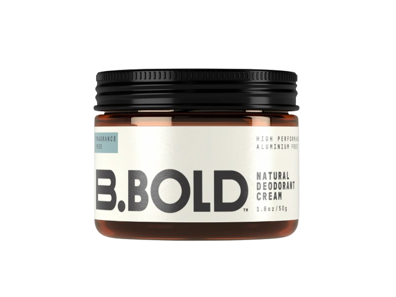 B.Bold Natural Deodorant Cream, Fragrance Free, 1.8 oz/50 g