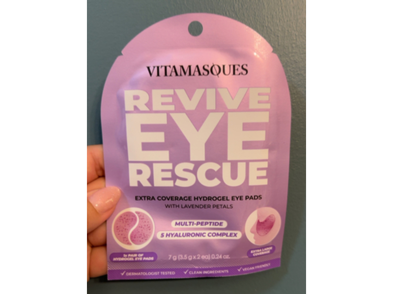 Vitamasques Extra Coverage Hydrogel Eye Pads, Lavender Petals, 0.24 oz/7 g, 1 Pair
