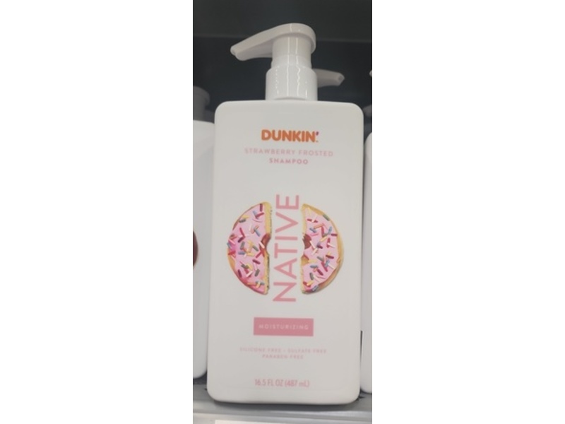 Native Dunkin' Moisturizing Shampoo, Strawberry Frosted, 16.5 fl oz/487 mL