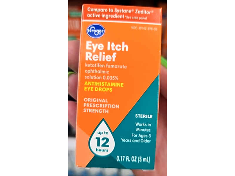 Kroger Eye Itch Relief Antihistamine Eye Drops, 0.17 fl oz/5 mL