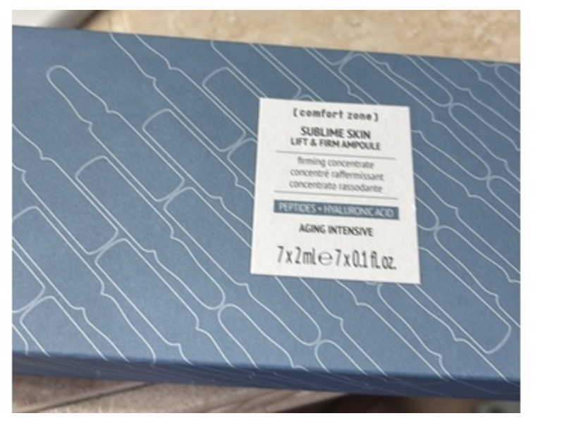 Comfort Zone Sublime Skin Lift & Firm Ampoules, Peptides+Hyaluronic Acid 0.1 fl oz/2 mL, 7 Count