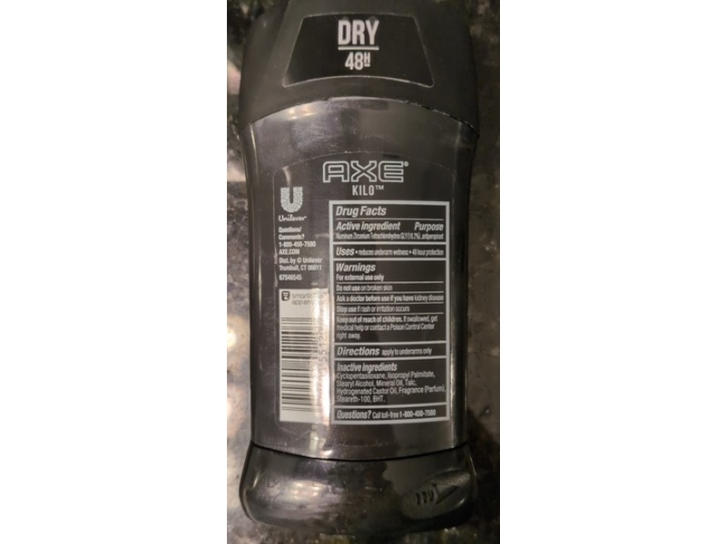 Axe Antiperspirant & Deodorant Stick, Kilo, 2.7 oz/76 g