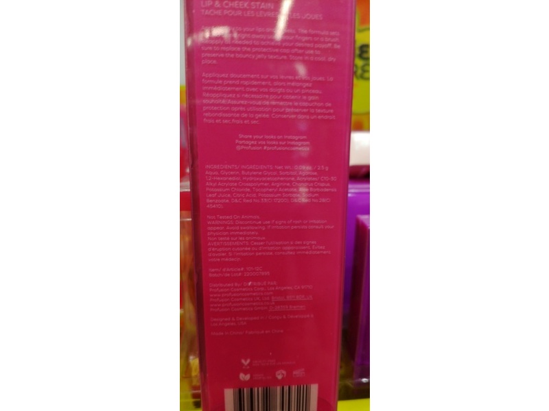 Profusion Jelly Drop Lip & Cheek Stain, Berry Punch, 0.09 oz/2.5 g