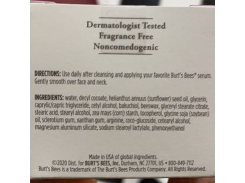 Burt's Bees Firming Moisturizing Cream, Fragrance Free, 1.8 oz/51 g