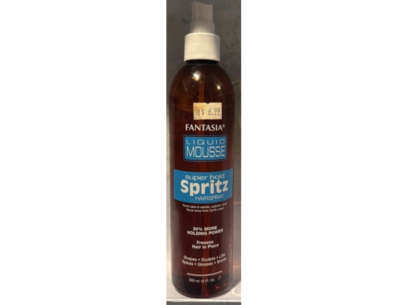 Fantasia Liquid Mousse Super Hold Spritz Hair Spary Super Hold, 12 fl oz/355 mL