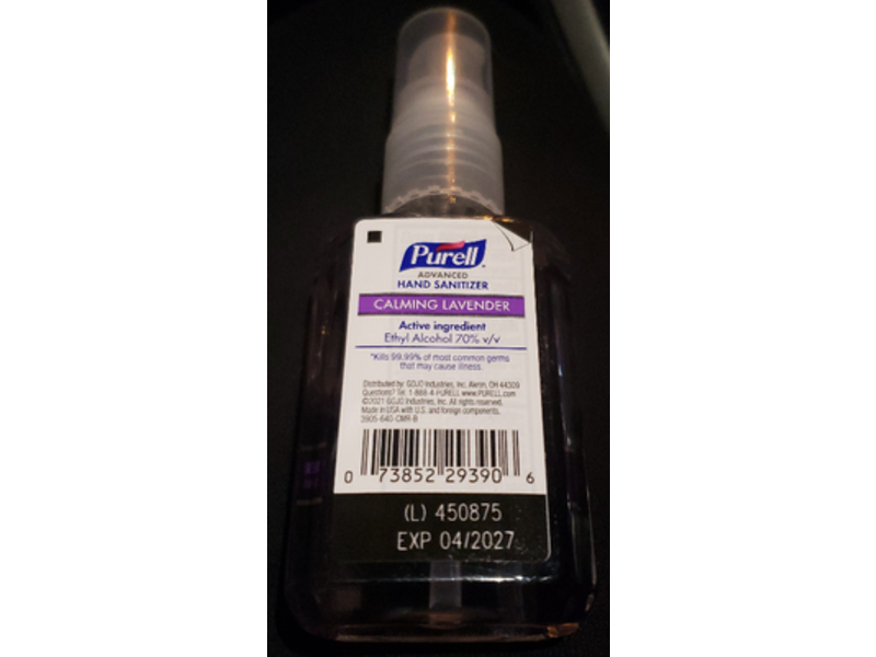 Purell Advanced Hand Sanitizer, Calming Lavender, 2 fl oz/59 mL, Pack Of 6