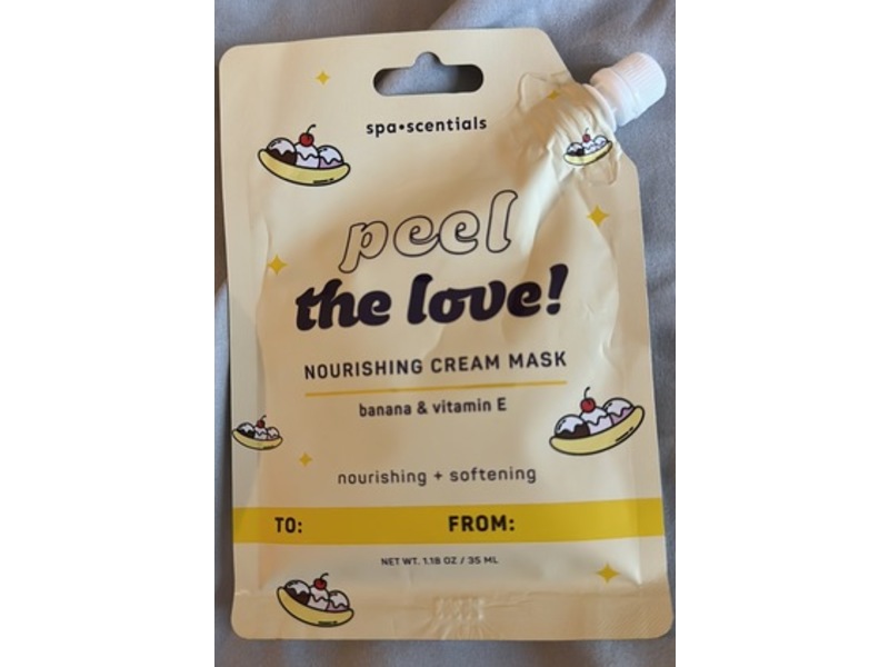 Spa Scentials Peel The Love Nourishing Cream Mask, Banana & Vitamin E, 1.18 oz/35 mL