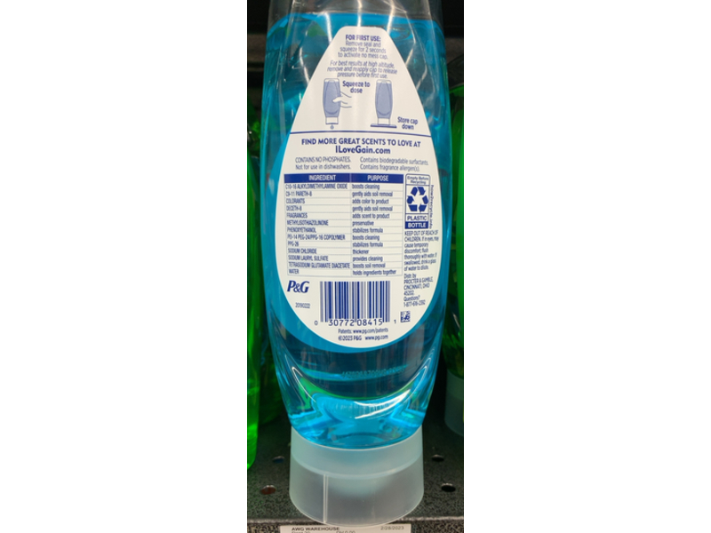 Gain Ultra Clean Dishwashing Liquid, Honey Berry Hula Scent, 14.7 fl oz/434 mL