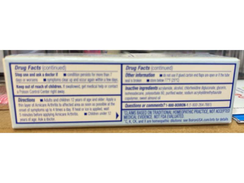 Boiron Arnicare Arthritis Pain Relief Cream, 0.5 oz/14 g