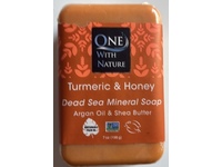 One With Nature Dead Sea Mineral Bar Soap, Turmeric & Honey, 7 oz/198 g - Image 3