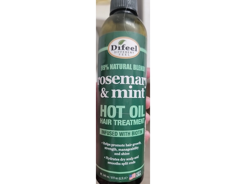 Difeel Hot Oil Hair Treatment, Rosemary & Mint, 8 fl oz/240 mL