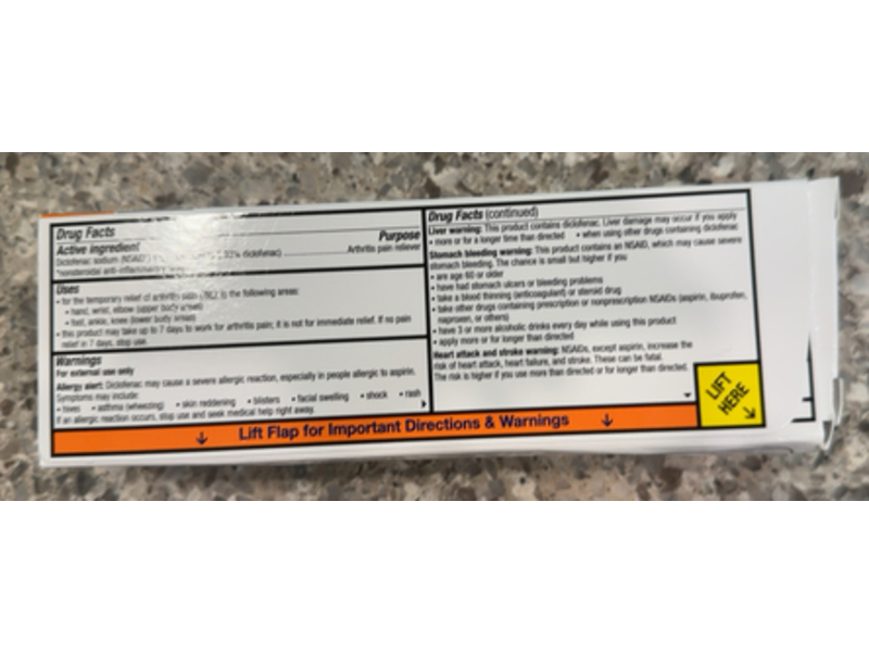 Voltaren Arthiritis Pain Reliever Gel, 3.53 oz/100 g, Pack Of 2