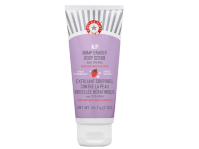 First Aid Beauty KP Bump Eraser Body Scrub, 10% AHA, Fresh Strawberry, 2 oz/56.7 g