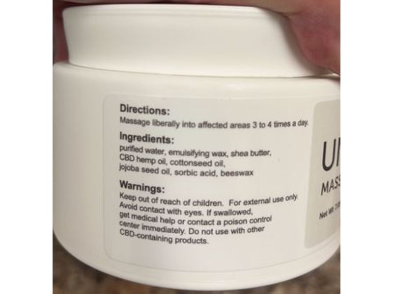 CBD Clinic Massage Cream, Unscented, 7.05 oz/200 g