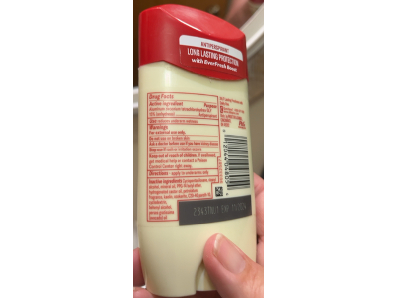 Old Spice Vista Verde Antiperspirant Deodorant, Avocado Oil, 2.6 oz/73 g, Pack Of 3