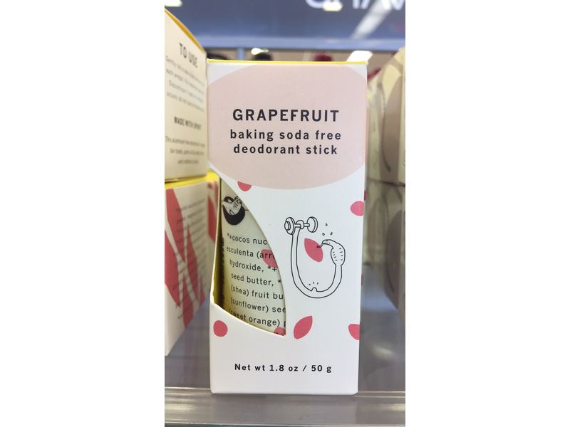 Meow Meow Tweet Grapefruit Baking Soda Free Deodorant Stick, 1.8 oz/50 g