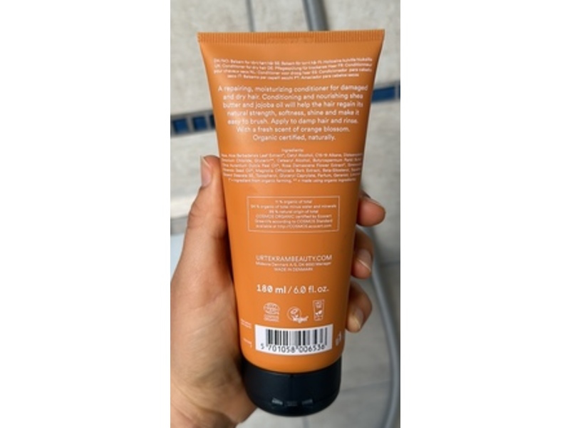 Urtekram Nordic Beauty Ultimate Repair Conditioner, Spicy Orange Blossom, Shea Butter & Jojoba Oil, 6 fl oz/180 mL