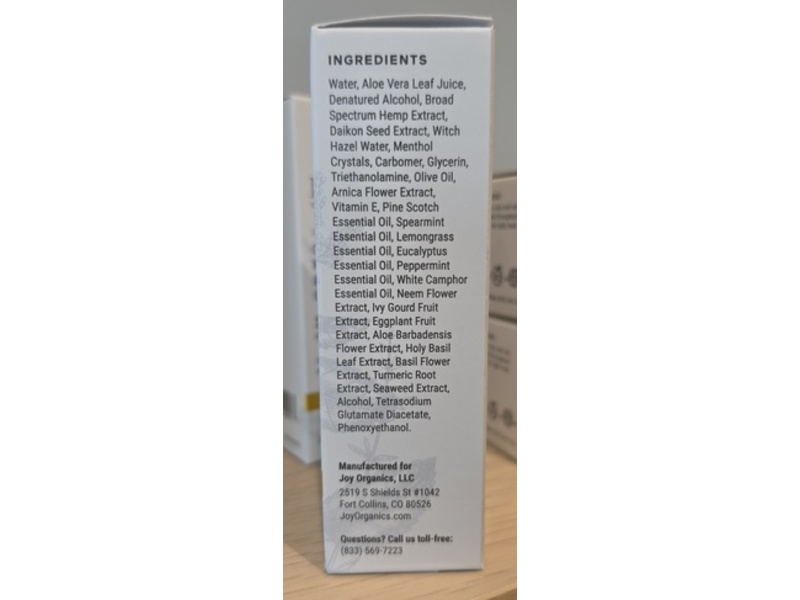 Joy Skin & Body High Potency CBD Muscle & Joint Gel, 3000 mg, 3 fl oz/89 mL