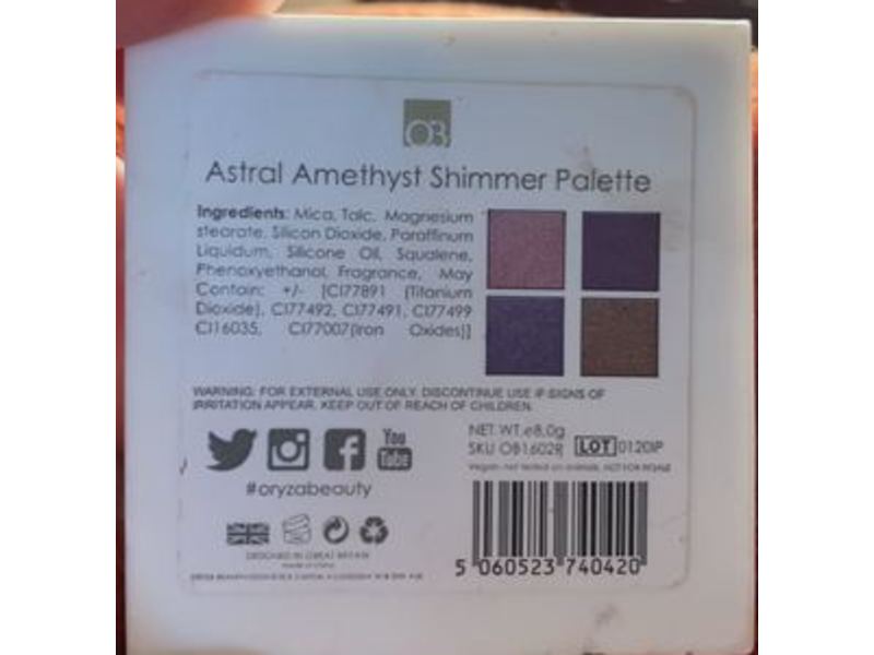 Oryza Beauty Astral Amethyst Shimmer Eyeshadow Palette, 8 g