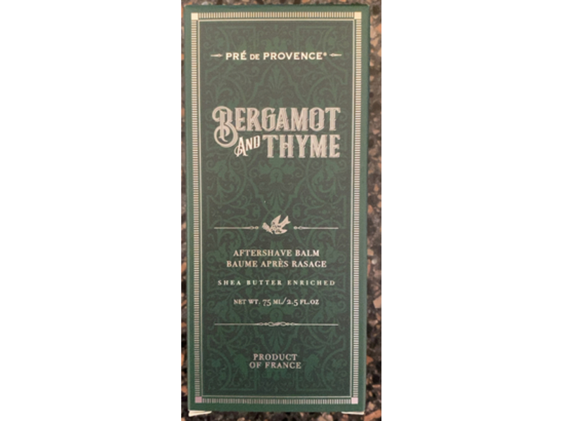 Pre de Provence Bergamot & Thyme Men's After Shave Balm, Shea Butter Enriched, 2.5 fl oz/75 mL