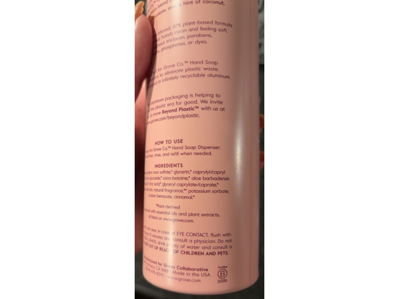 Grove Co. Eves Of Enchantment Hydrating Hand Soap, Peppermint Bark, 13 fl oz/384 mL