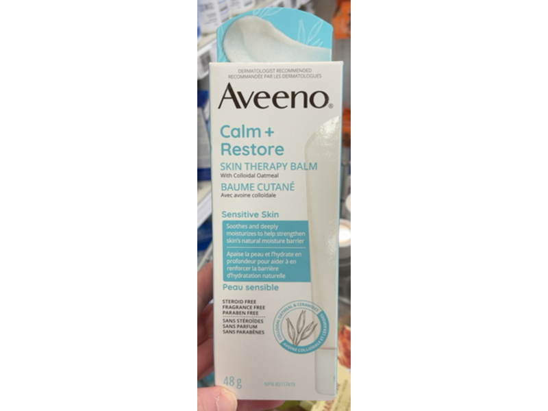 Aveeno Calm + Restore Skin Therapy Balm, Colloidal Oatmeal, 1.7 oz/48g