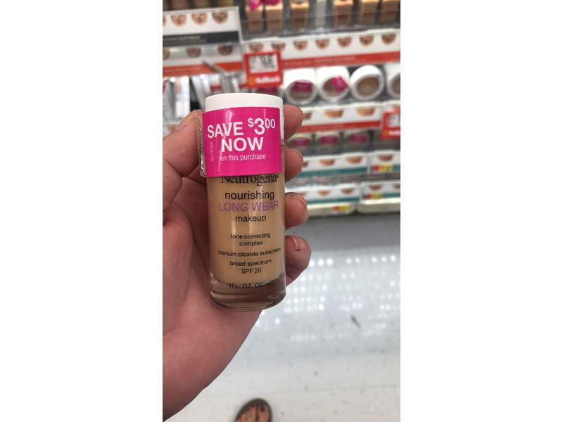 Neutrogena Nourishing Long Wear Makeup, SPF 20, Natural Beige, 1 fl oz/30 mL