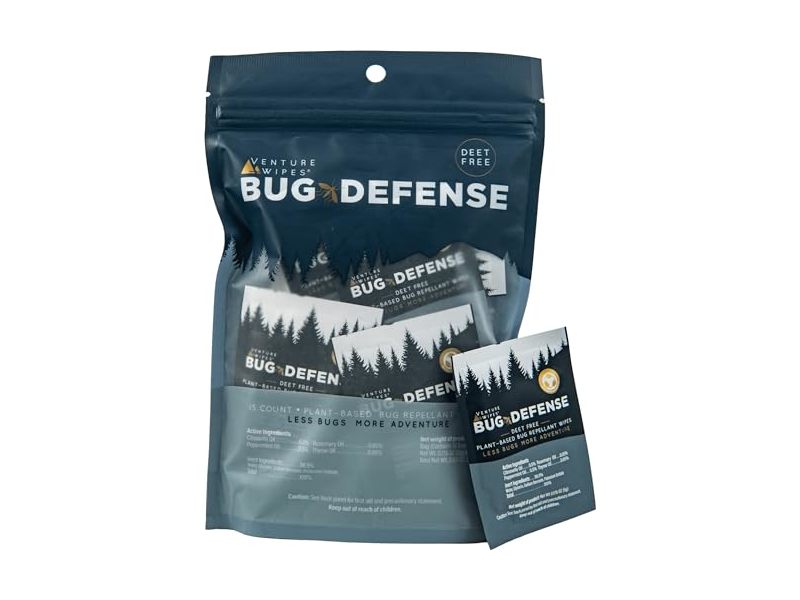 Venture Wipes Bug Defense Repellent Wipes, 0.176 oz/5 g, 15 Count