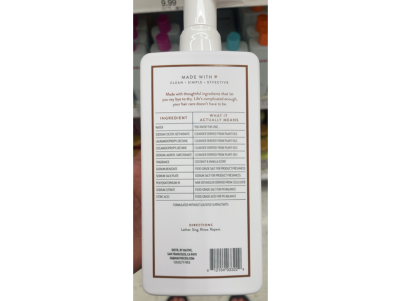 Native Moisturizing Shampoo, Coconut & Vanilla, 16.5 fl oz/487mL