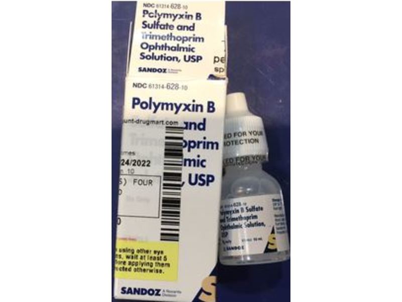 Polymyxin B Sulfate and Trimethoprim Ophthalmic Solution, USP,10 mL, Sandoz (RX)