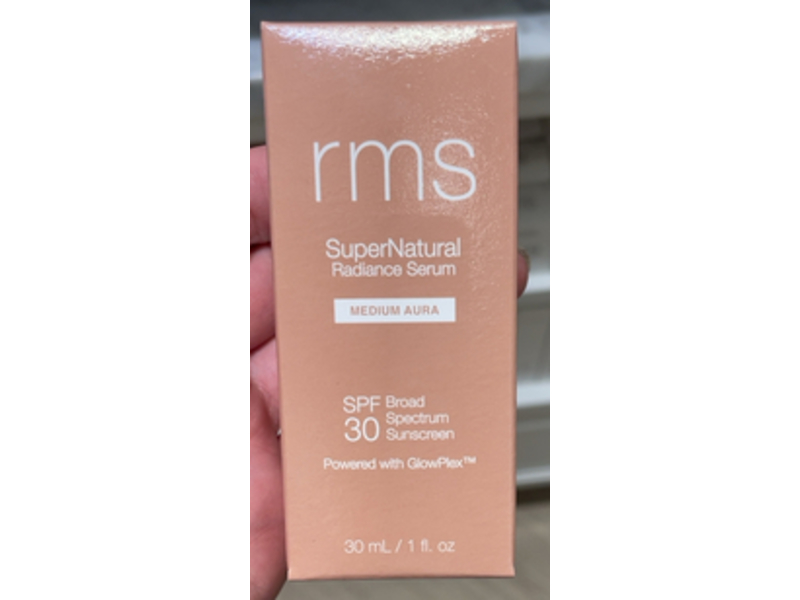 Rms Beauty SuperNatural Radiance Serum Sunscreen, SPF 30 Medium Aura, 1 fl oz/30 mL