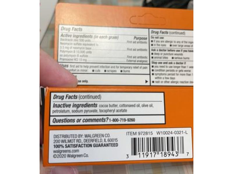 Walgreens First Aid Antibiotic Ointment, 0.5 oz/14 g