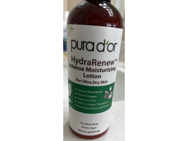 Pura D'or Hydra Renew Intense Moisturizing Lotion, Ultra Dry Skin, 16 oz/473 mL
