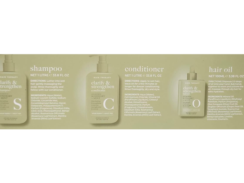 Hair Therapy Clarify & Strengthen Set, Rosemary & Mint