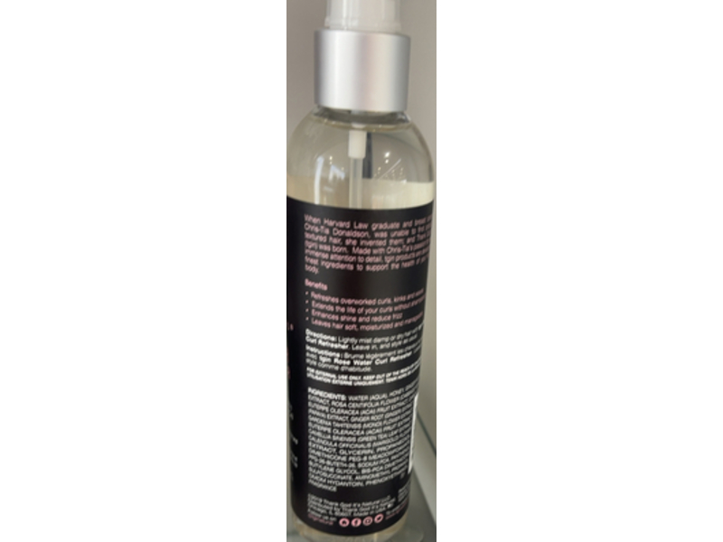 Tgin Rose Water Curl Refresher, 8 fl oz/236 mL