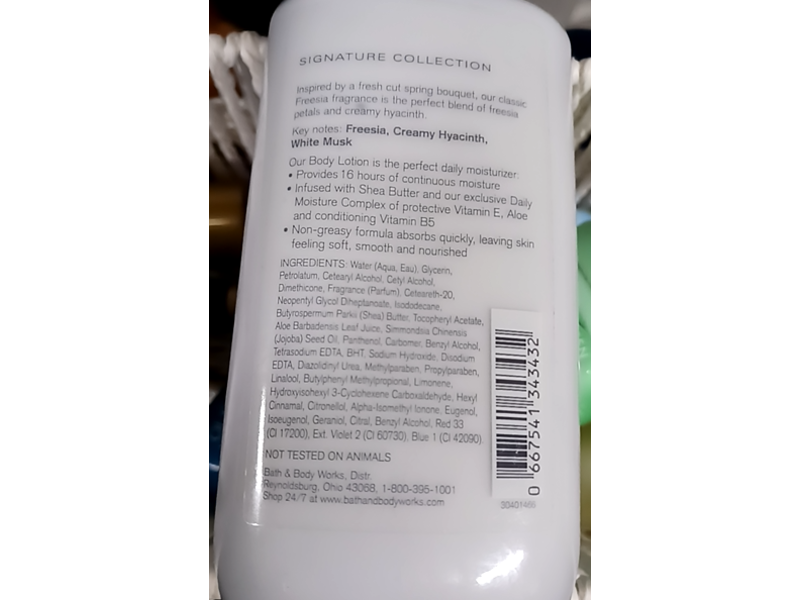 Bath & Body Works Freesia Body Lotion, Shea & Vitamin E, 8 fl oz/236 mL