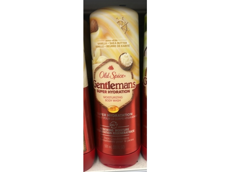 Old Spice Gentlemans Super Hydration, Moisturizing Body Wash, Vanilla + Shea Butter, 20 fl oz/591 mL
