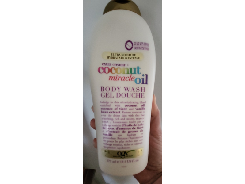Ogx Ultra Moisture Body Wash, Extra Creamy + Coconut Miracle Oil, 19.5 fl oz/577 mL