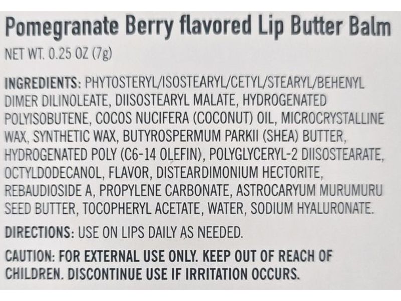 Trader Joe's Lip Butter Balm, Pomegranate Berry, 0.25 fl oz/7 g
