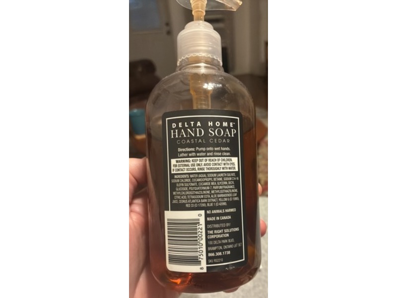 Delta Home Hand Soap, Coastal Cedar, 16 fl oz/473 mL