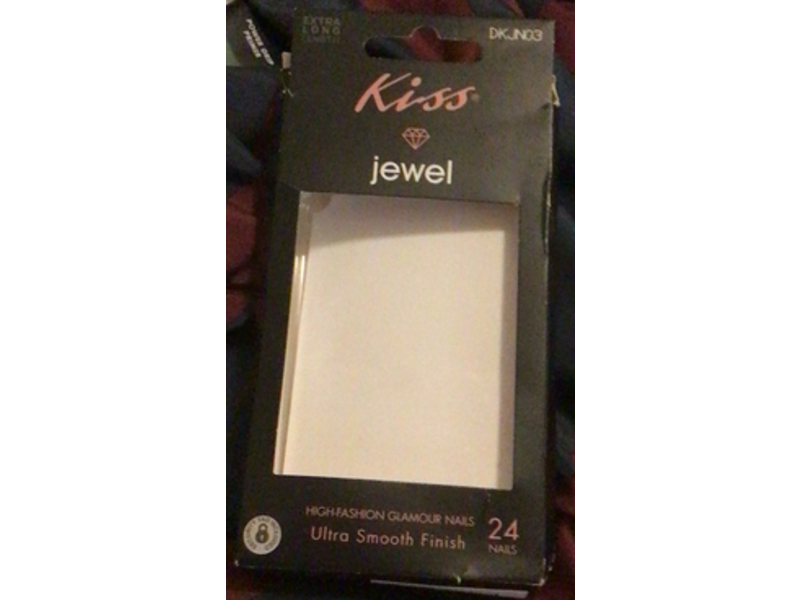 KISS Jewel Ultra Smooth High Fashion Glamour Nails, DKJN03, 24 Count