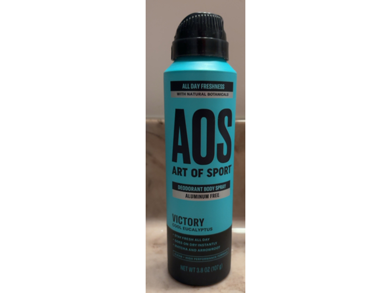 Art Of Sport Deodorant Body Spray, Victory Cool Eucalyptus, 3.8 oz/107 g, Pack Of 2