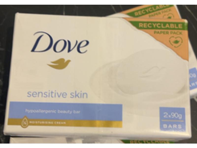 Dove Sensitive Skin Moisturizing Beauty Cream Bar, 90 g, Pack Of 2